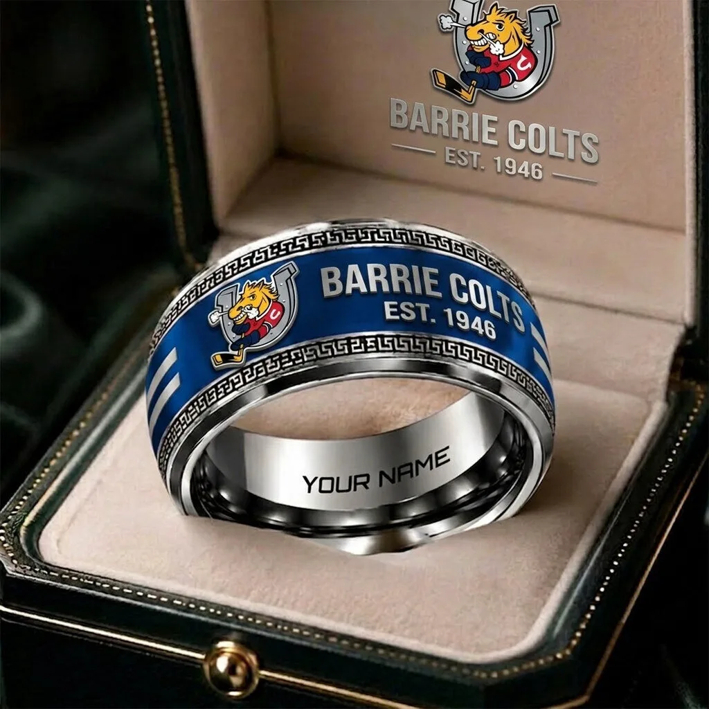 Barrie Colts Ontario Hockey League Personalized Engraved Ring
