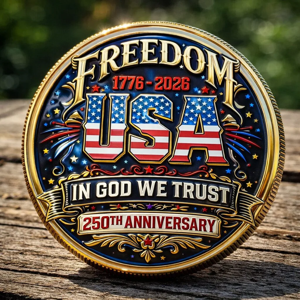 Freedom USA 250th Anniversary Commemorative Coin In God We Trust