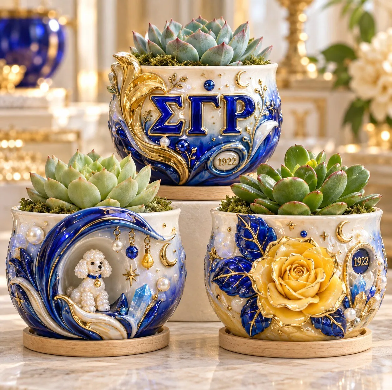 Sigma Gamma Rho Sorority Succulent Planter Pot Set 1 Sigma Gamma Rho Sorority Succulent Planter Pot Set