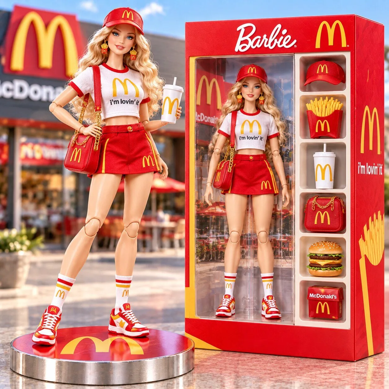Barbie McDonald's Collaboration Commemorative Fashion Doll Collectible Figure