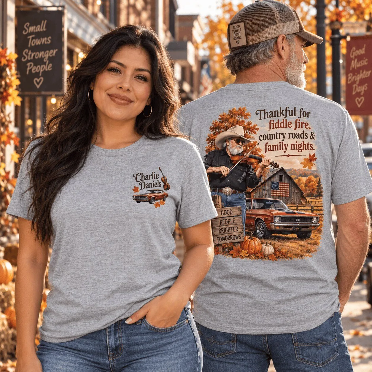 Charlie Daniels Band Country Thanksgiving Fiddle Fire Family Nights T-Shirt