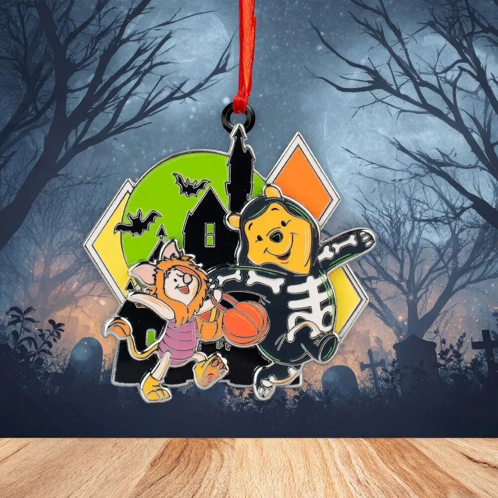 Winnie the Pooh and Piglet Halloween Skeleton Trick or Treat Ornament