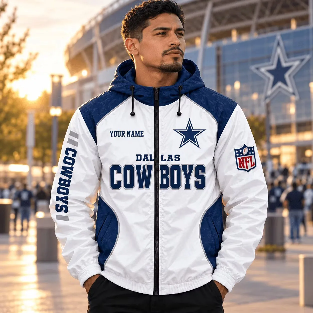 NFL Fan Gift Dallas Cowboys Personalized Windbreaker Jacket