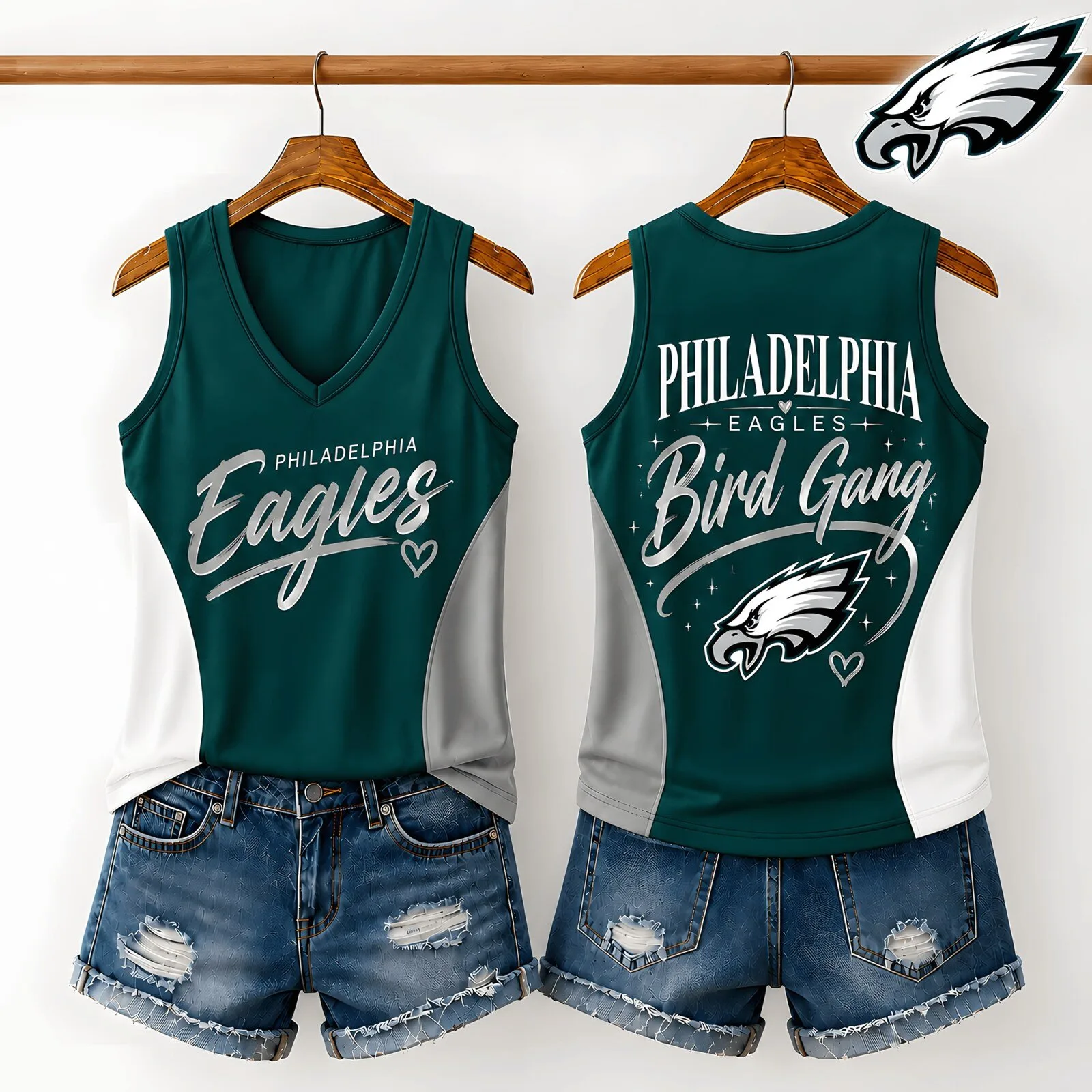 Philadelphia Eagles Fan Women's V-Neck Tank Top