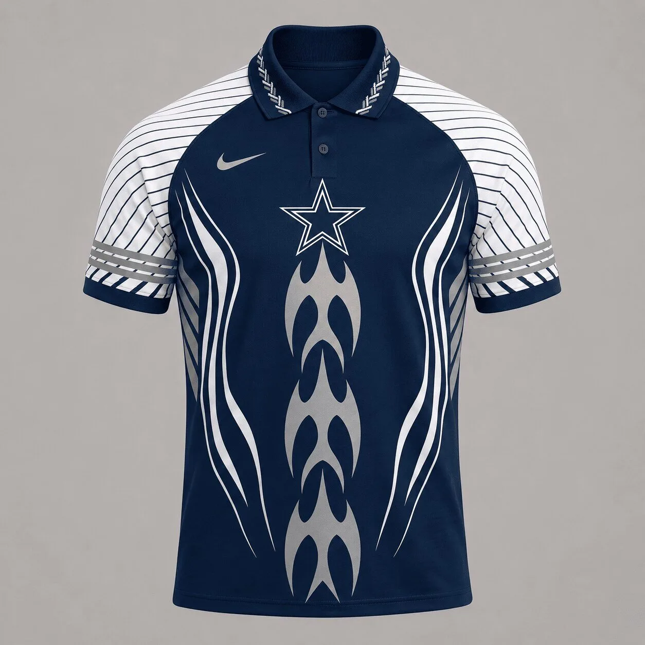 Dallas Cowboys NFL Flame Stripe Athletic Polo Shirt