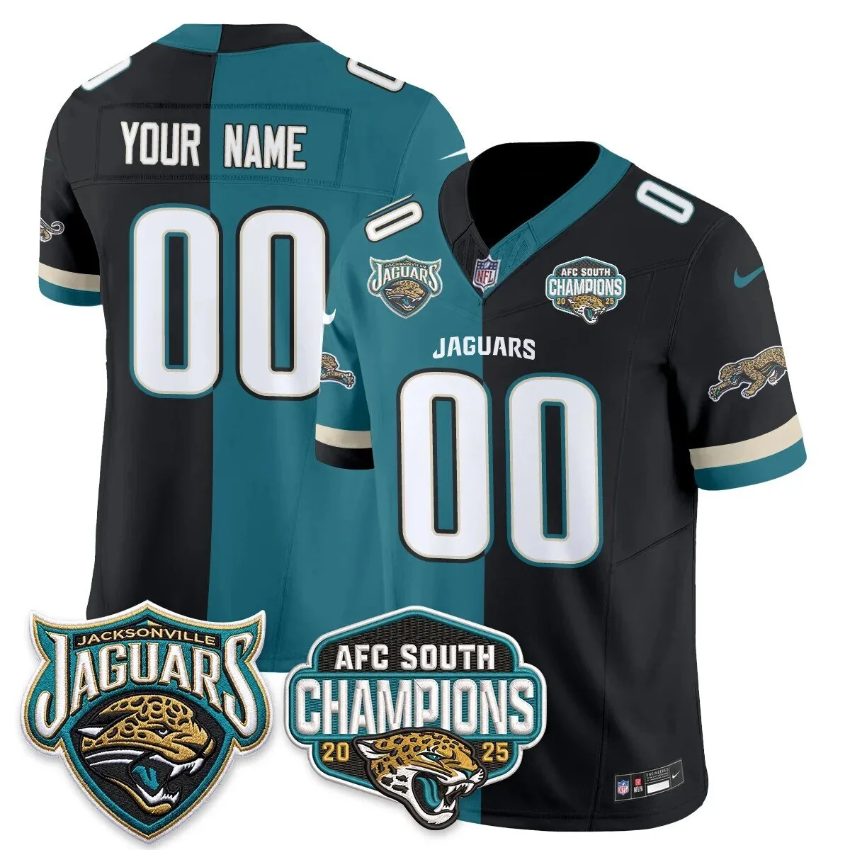 Jacksonville Jaguars Split Edition Vapor Custom Football Jersey