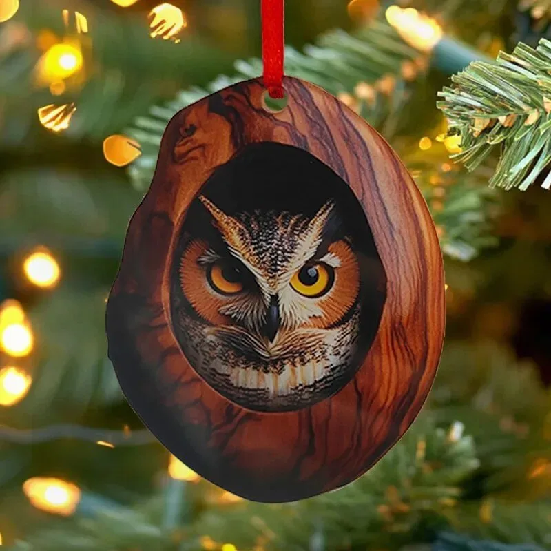 Great Horned Owl Christmas Tree Holiday Ornament