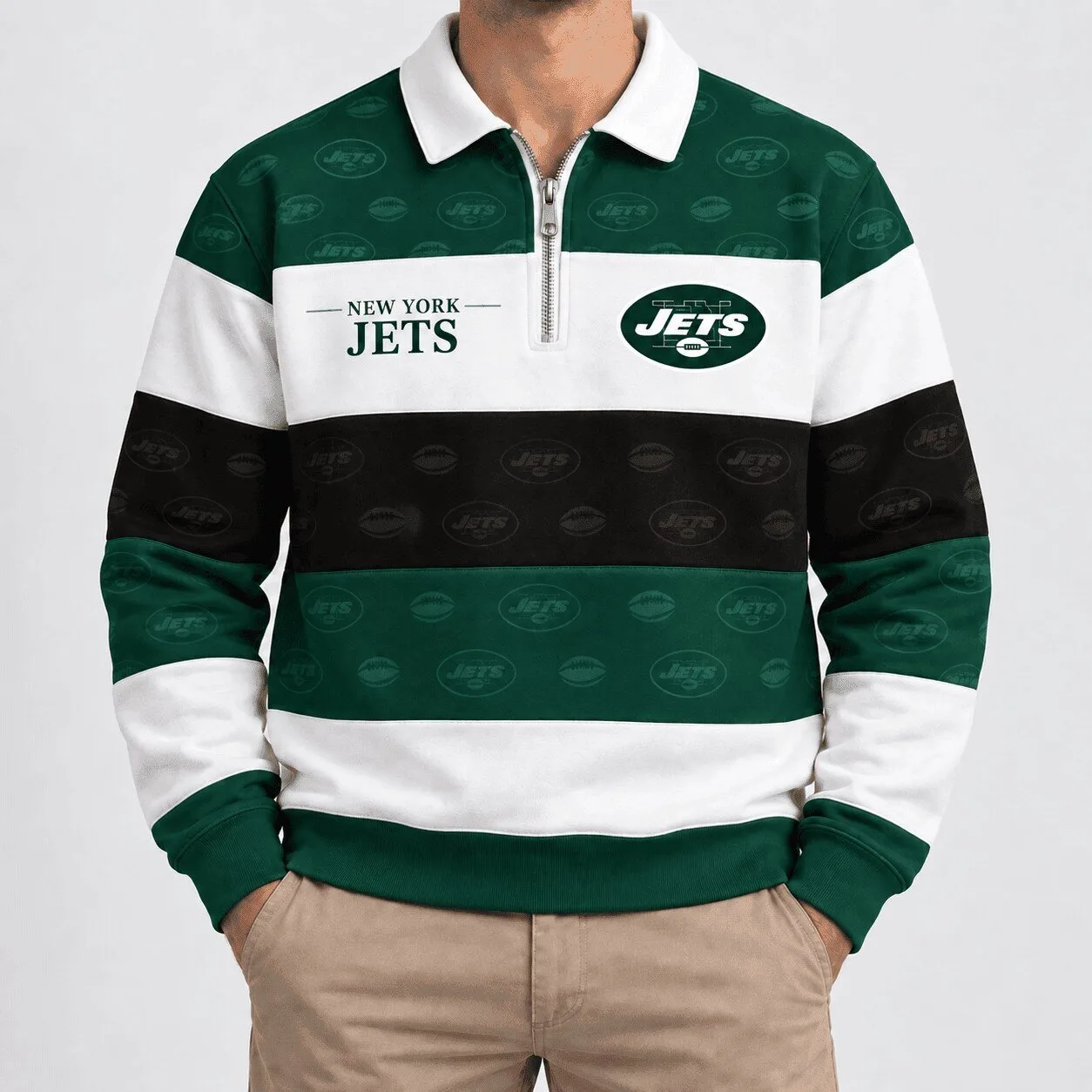 New York Jets National Football League Quarter Zip Polo Shirt