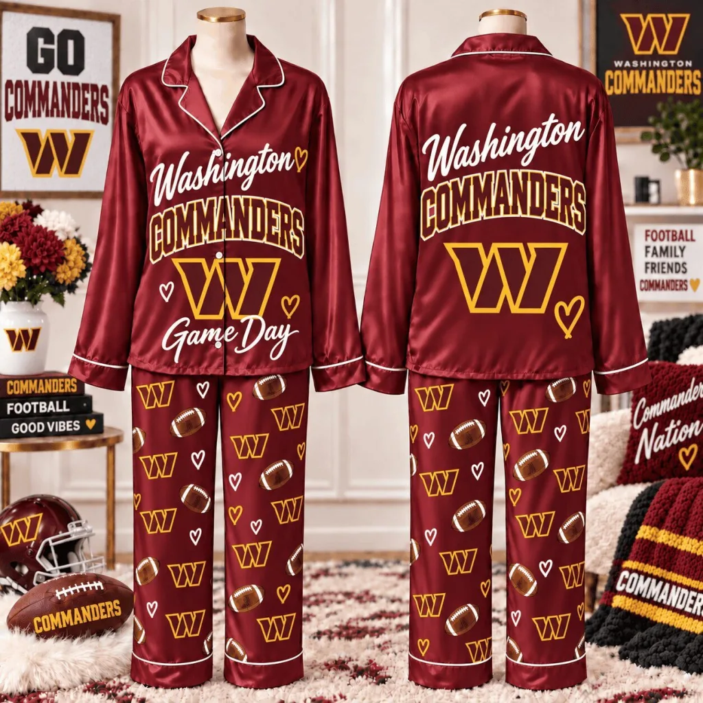 Washington Commanders Football Team Game Day Pajamas Set for Women Washington Commanders Football Team Game Day Pajamas Set for Women