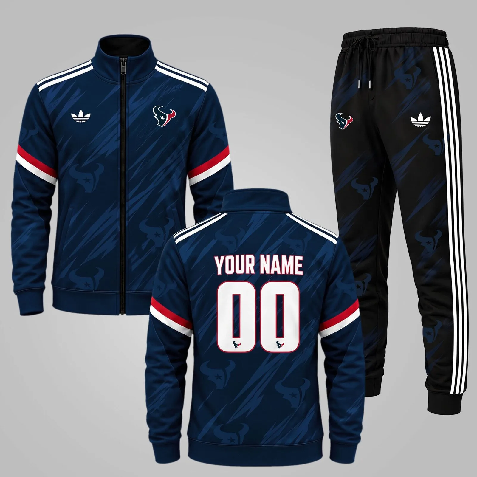 Houston Texans NFL Team Personalized Jacket and Jogger Set Tracksuit