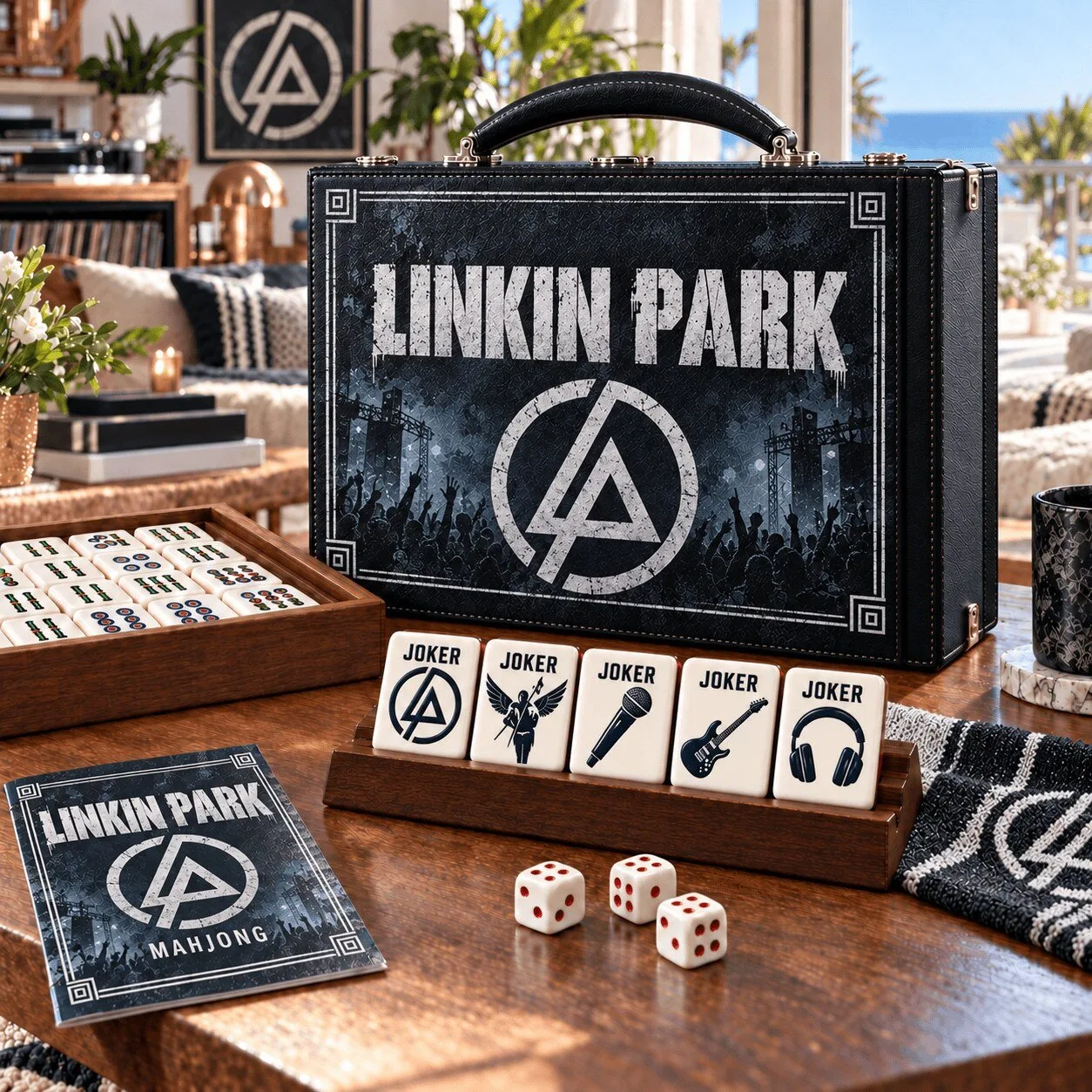 Linkin Park Mahjong Game Set with Carrying Case and Dice