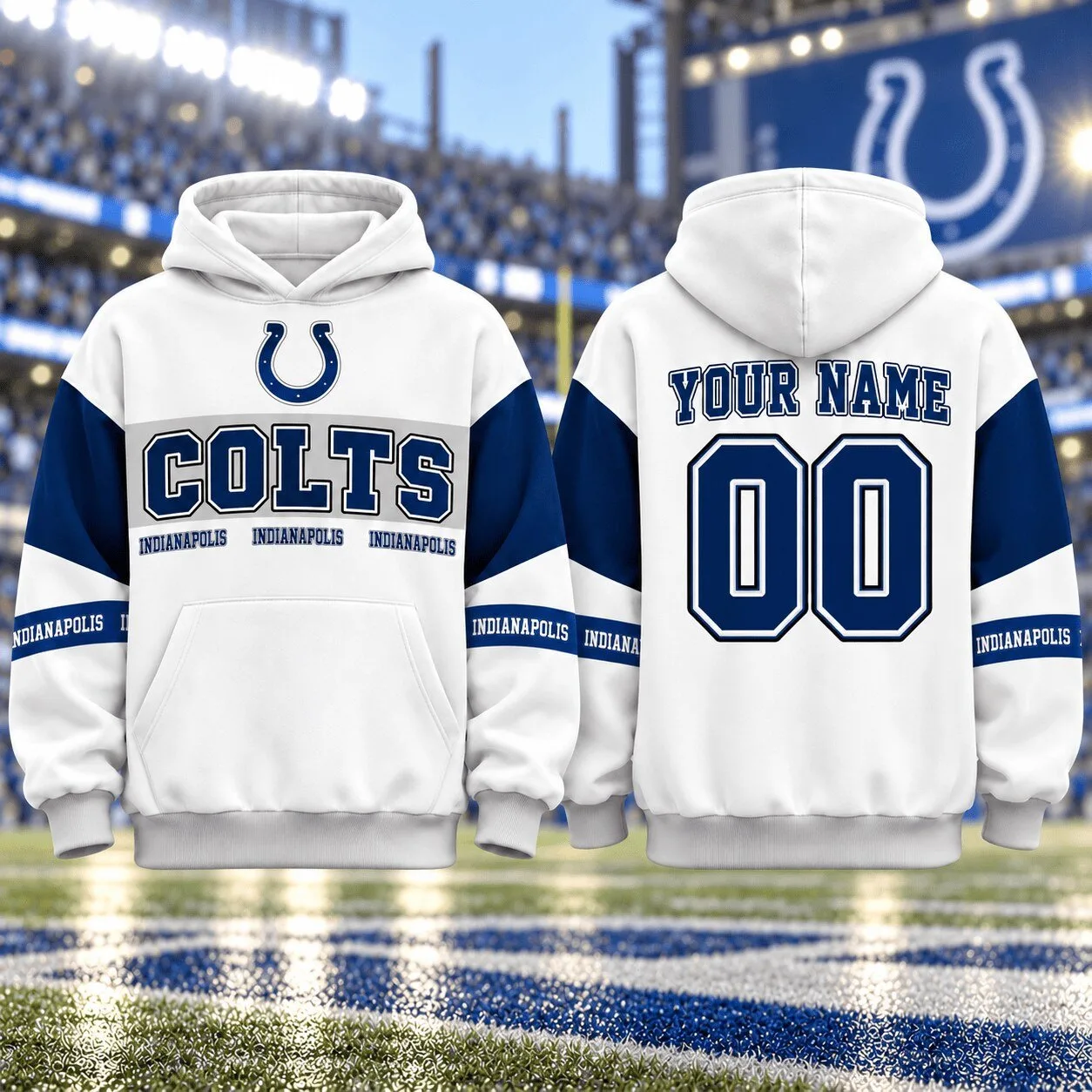 Indianapolis Colts Football Team Custom Name And Number Fan Hoodie