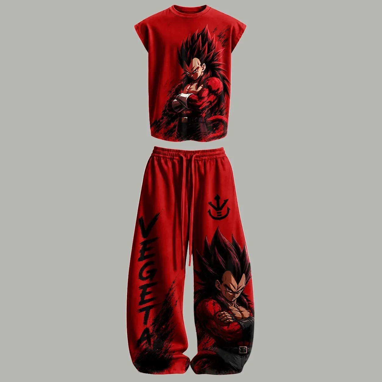 Dragon Ball Z Super Saiyan 4 Vegeta Red Tank Top and Pants Set