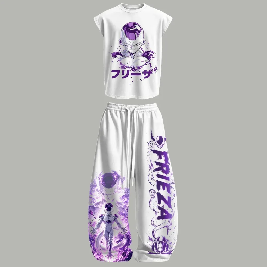 Dragon Ball Z Frieza Anime Character Two-Piece Tank Top and Pants Set Dragon Ball Z Frieza Anime Character Two-Piece Tank Top and Pants Set