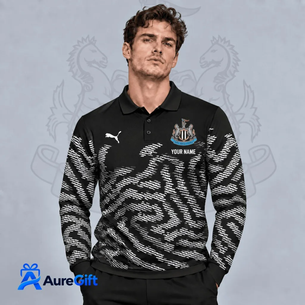 Newcastle United English Premier League Personalized Long Sleeve Polo Shirt Newcastle United English Premier League Personalized Long Sleeve Polo Shirt