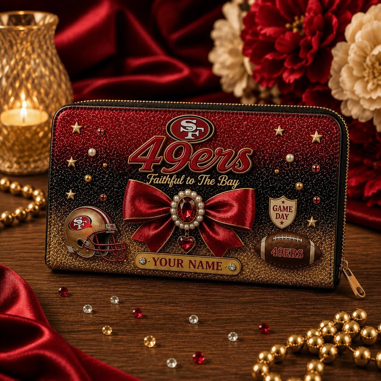 San Francisco 49ers Football Team Personalized Fan Wallet