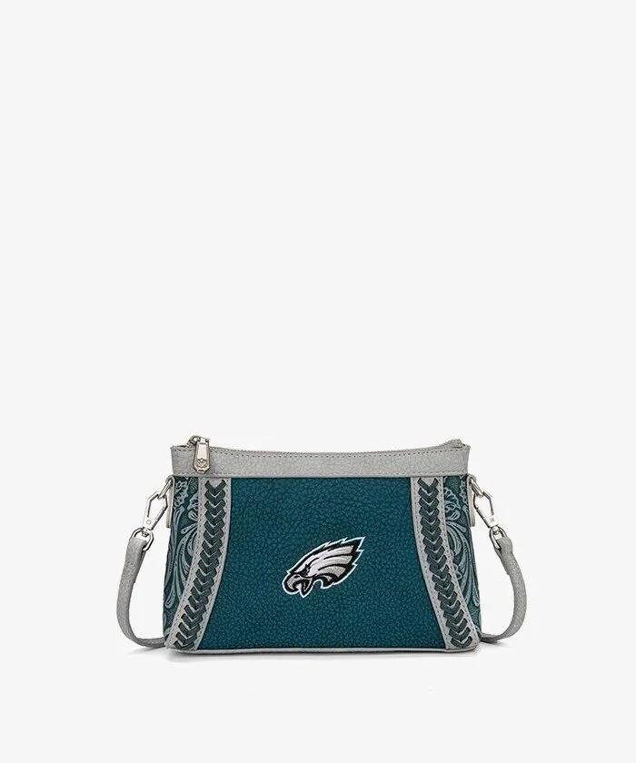 Philadelphia Eagles Braided Crossbody Bag with Team Logo for Women