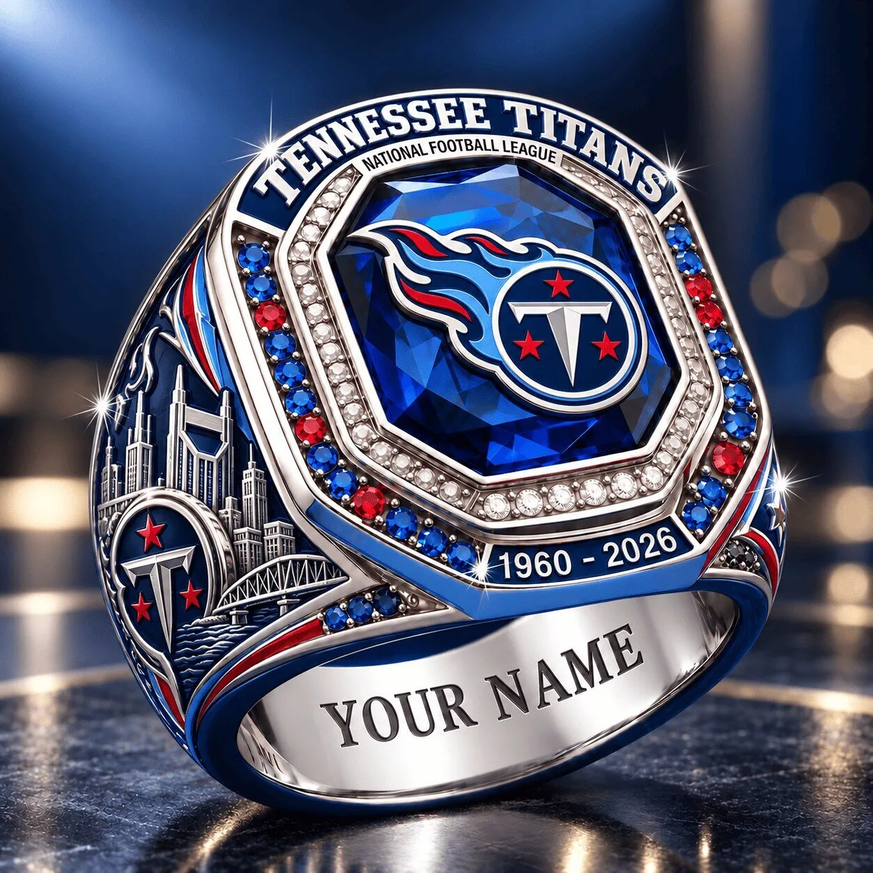 Tennessee Titans National Football League Championship Ring Custom Name