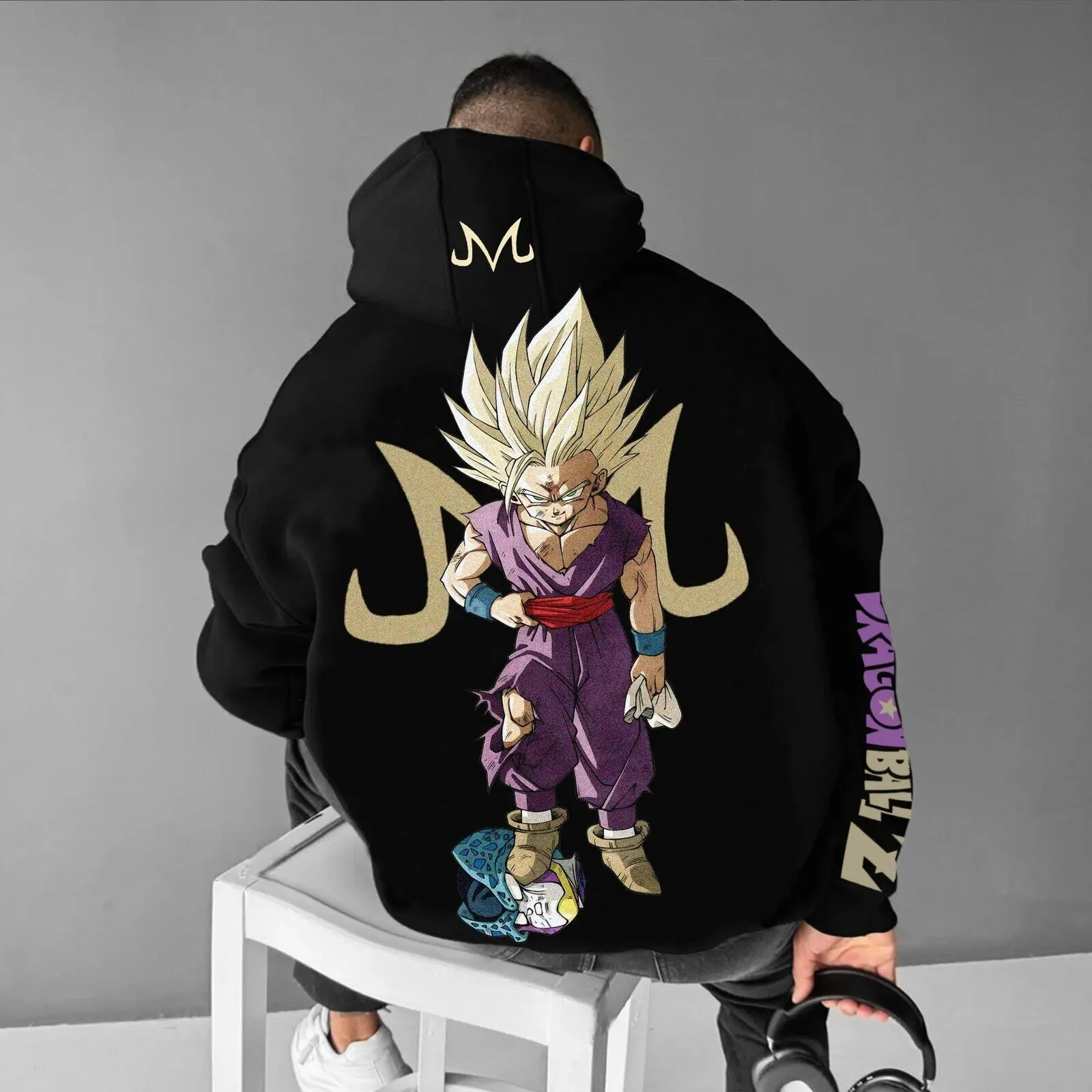 Dragon Ball Z Super Saiyan Gohan Anime Character Black Pullover Hoodie