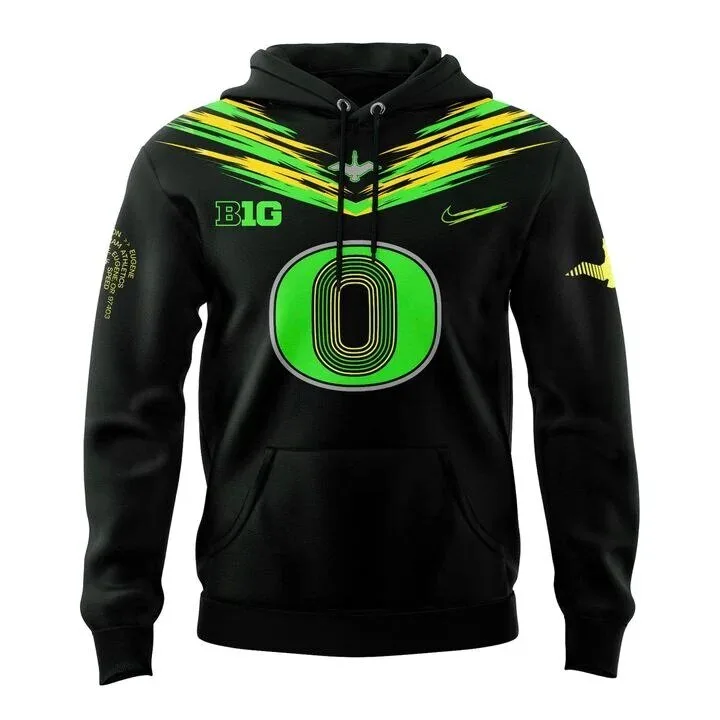 Black and Green Oregon Ducks Hoodie - Origin of Speed Football Team Gear 6 Black and Green Oregon Ducks Hoodie - Origin of Speed Football Team Gear