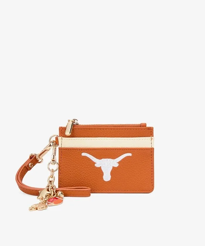 Texas Longhorns Football Team Logo Card Holder Wallet with Charm Keychain 11 Texas Longhorns Football Team Logo Card Holder Wallet with Charm Keychain