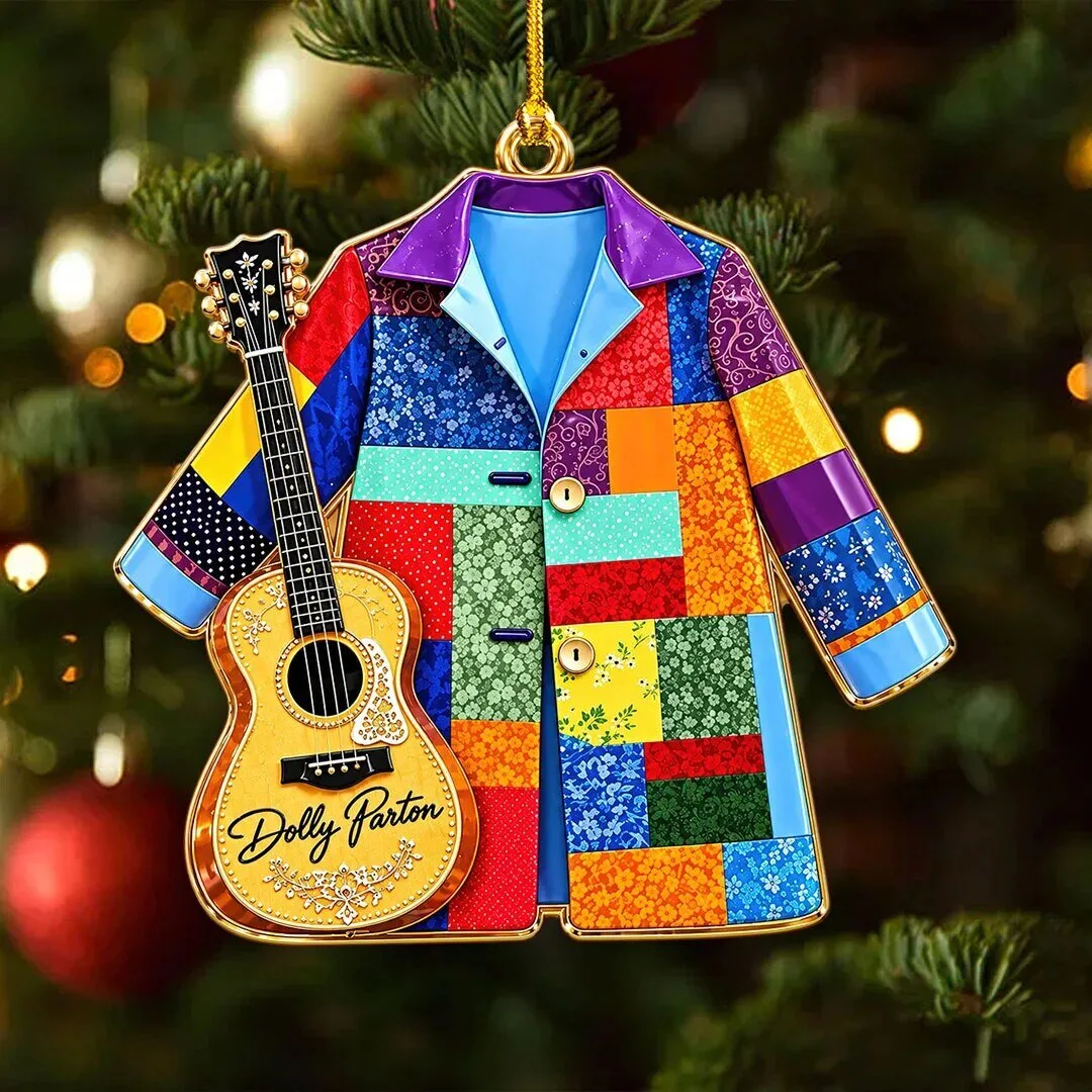 Dolly Parton Coat and Guitar Christmas Tree Ornament
