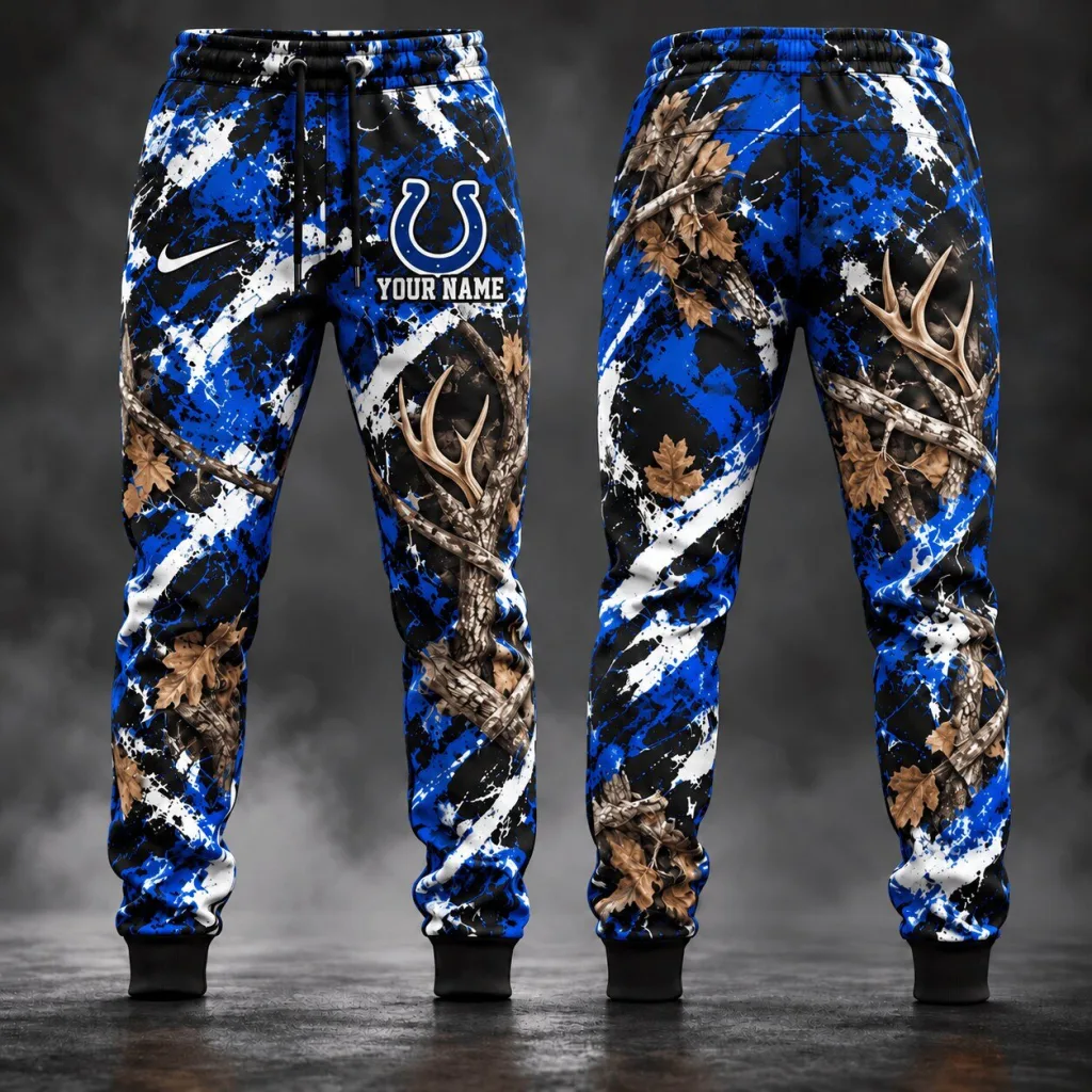 Indianapolis Colts Custom Name Hunting Camouflage Design Sports Fan Pants Indianapolis Colts Custom Name Hunting Camouflage Design Sports Fan Pants