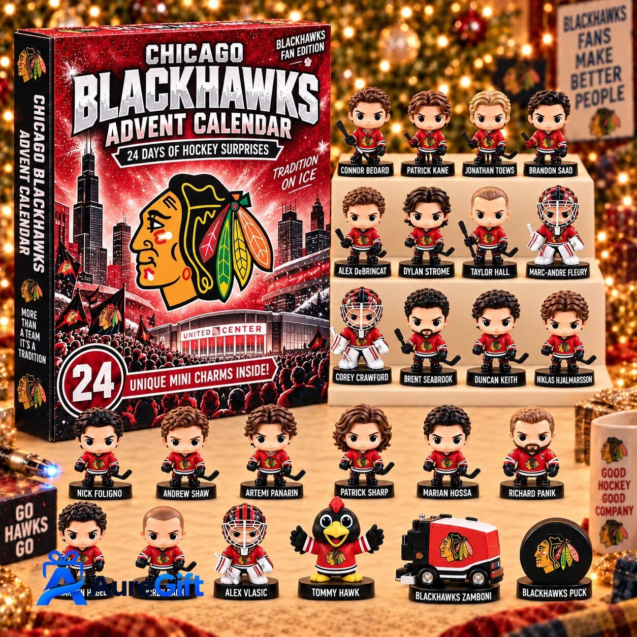 Chicago Blackhawks National Hockey League 24 Day Advent Calendar with Mini Charms