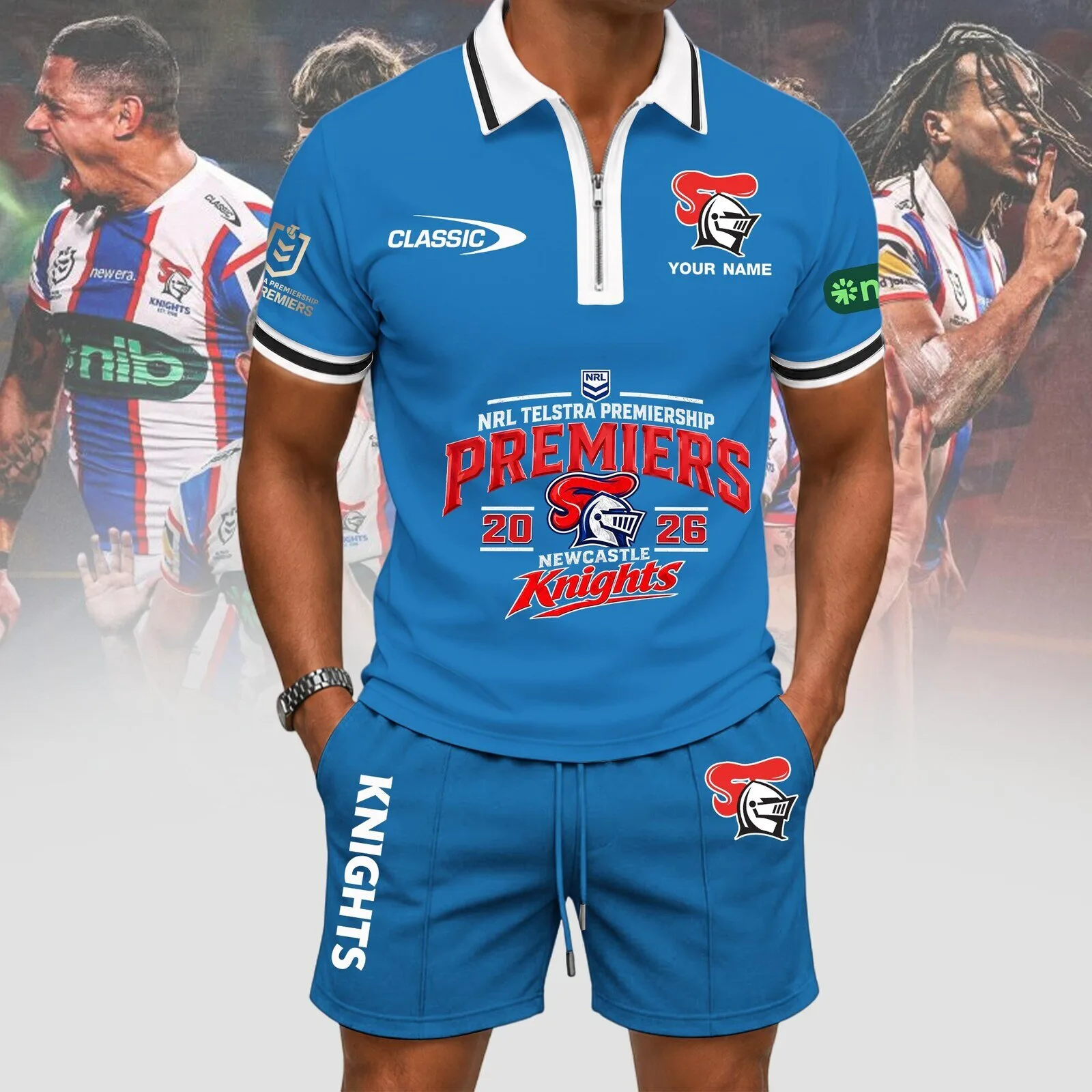 Newcastle Knights Rugby League NRL Telstra Premiership Premiers Polo Shirt