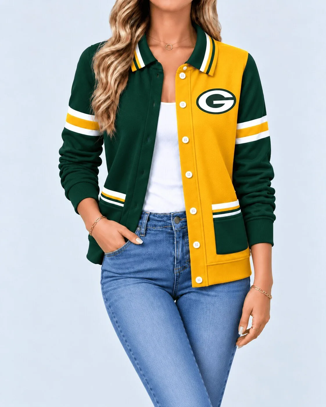 Green Bay Packers National Football League Classic Varsity Button-Up Jacket