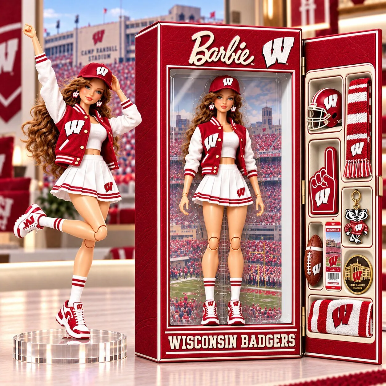 Barbie Wisconsin Badgers College Football Commemorative Doll Figure