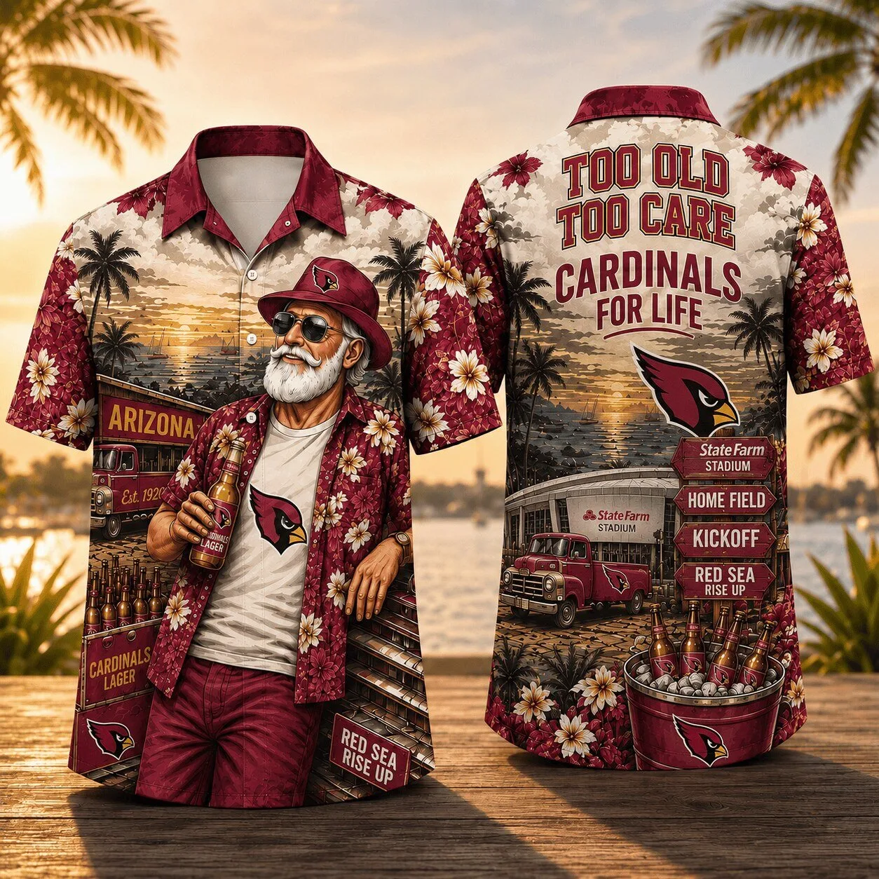 Arizona Cardinals Fan Hawaiian Shirt for Men and Women, NFL Football Team Apparel