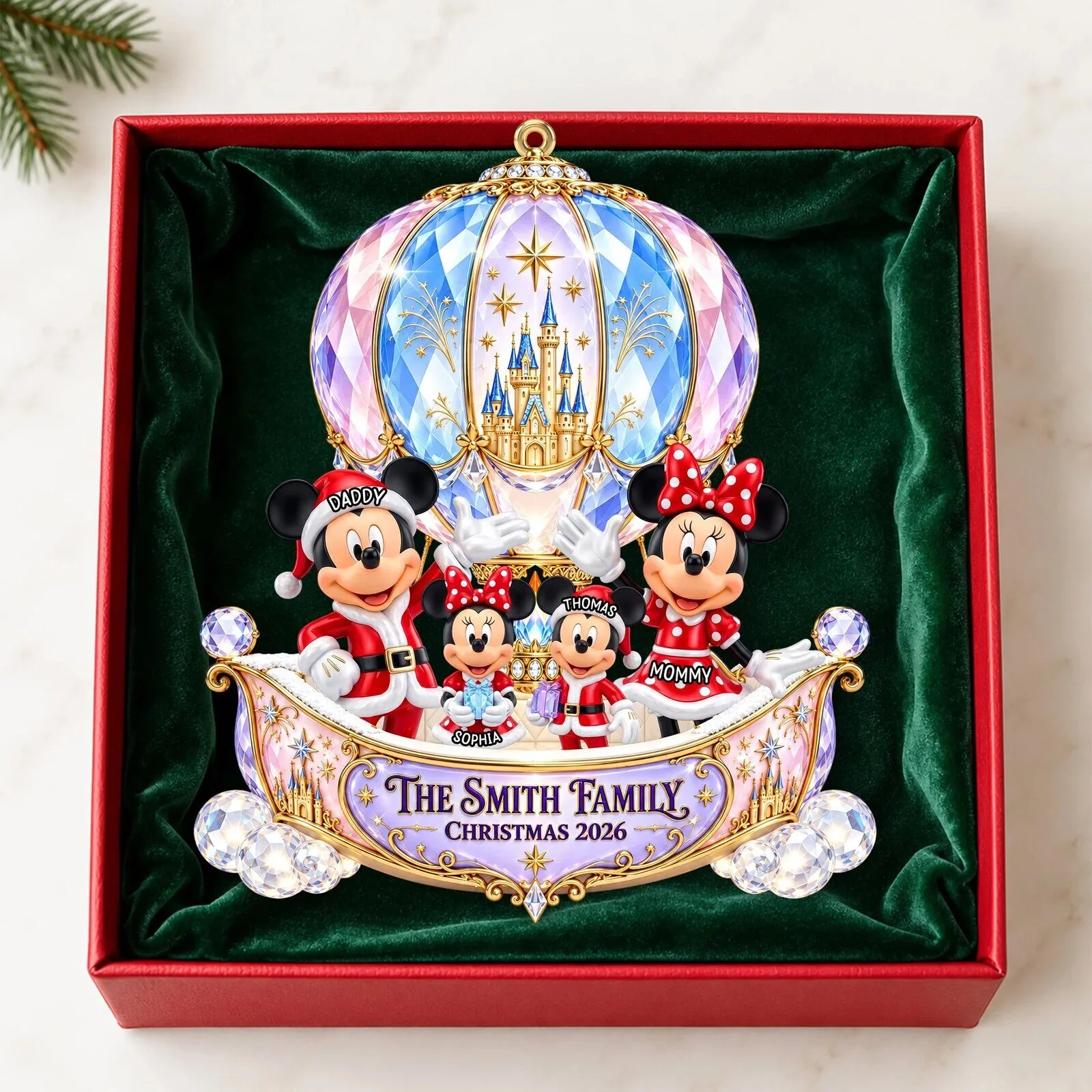 Personalized Disney Mickey and Minnie Mouse Family Christmas Ornament 7 Personalized Disney Mickey and Minnie Mouse Family Christmas Ornament