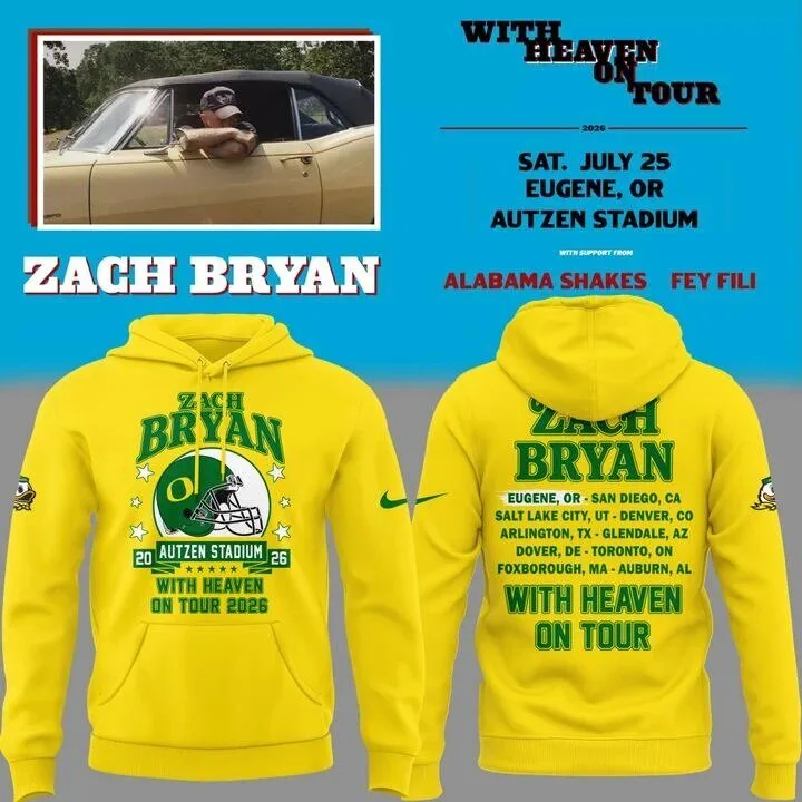 Zach Bryan With Heaven On Tour 2026 Oregon Football Yellow Hoodie 6 Zach Bryan With Heaven On Tour 2026 Oregon Football Yellow Hoodie