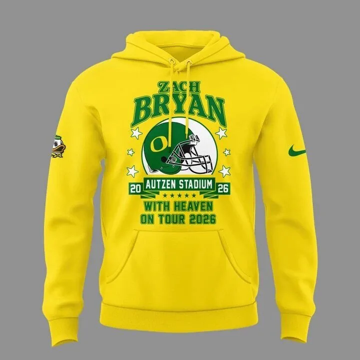 Zach Bryan With Heaven On Tour 2026 Oregon Football Yellow Hoodie 7 Zach Bryan With Heaven On Tour 2026 Oregon Football Yellow Hoodie