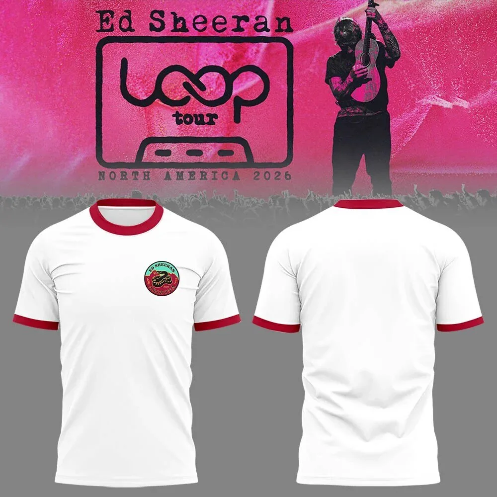Ed Sheeran Loop Tour 2026 North America Concert White Ringer T-Shirt