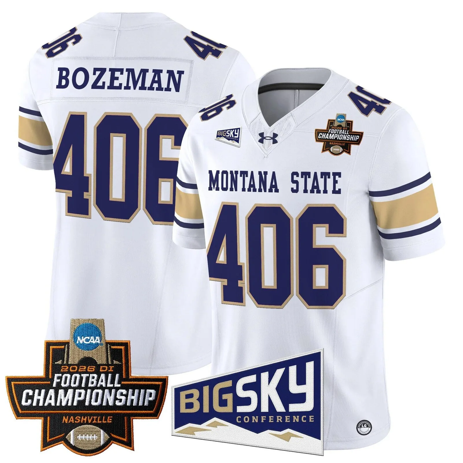 Montana State Bobcats 2026 Football Championship Vapor Limited Football Jersey 57 Montana State Bobcats 2026 Football Championship Vapor Limited Football Jersey