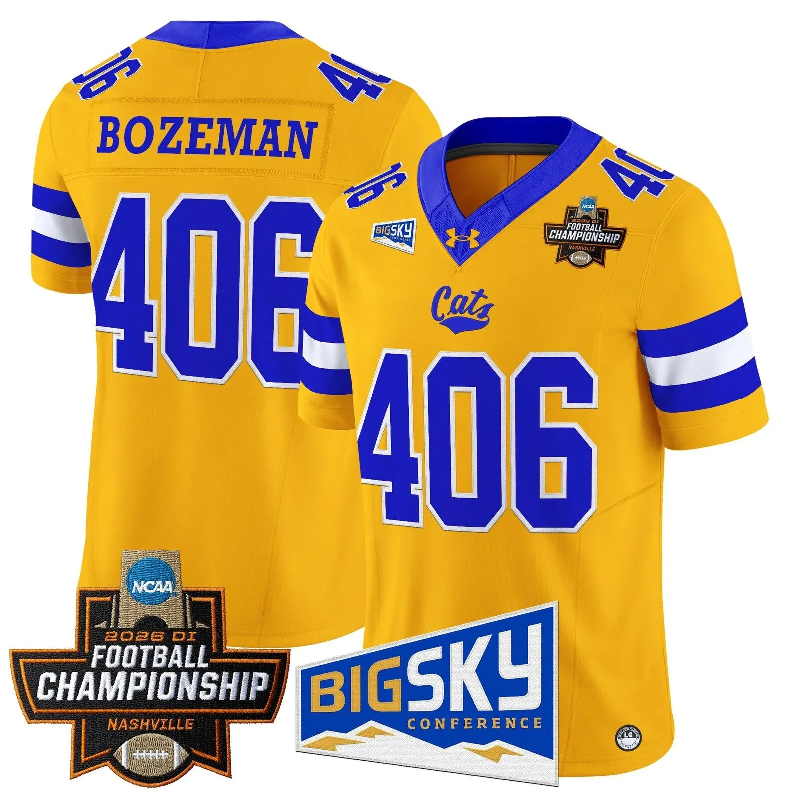 Montana State Bobcats 2026 Football Championship Vapor Limited Football Jersey 65 Montana State Bobcats 2026 Football Championship Vapor Limited Football Jersey
