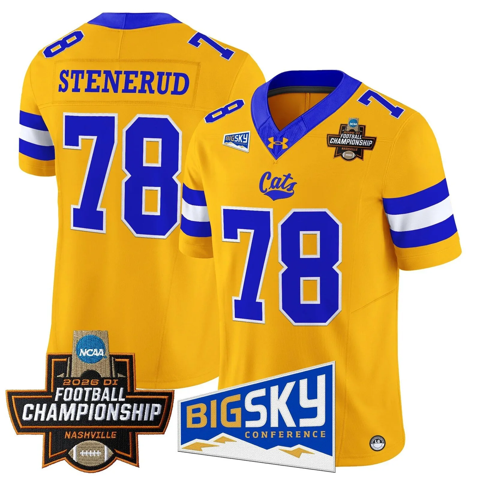 Montana State Bobcats 2026 Football Championship Vapor Limited Football Jersey 68 Montana State Bobcats 2026 Football Championship Vapor Limited Football Jersey