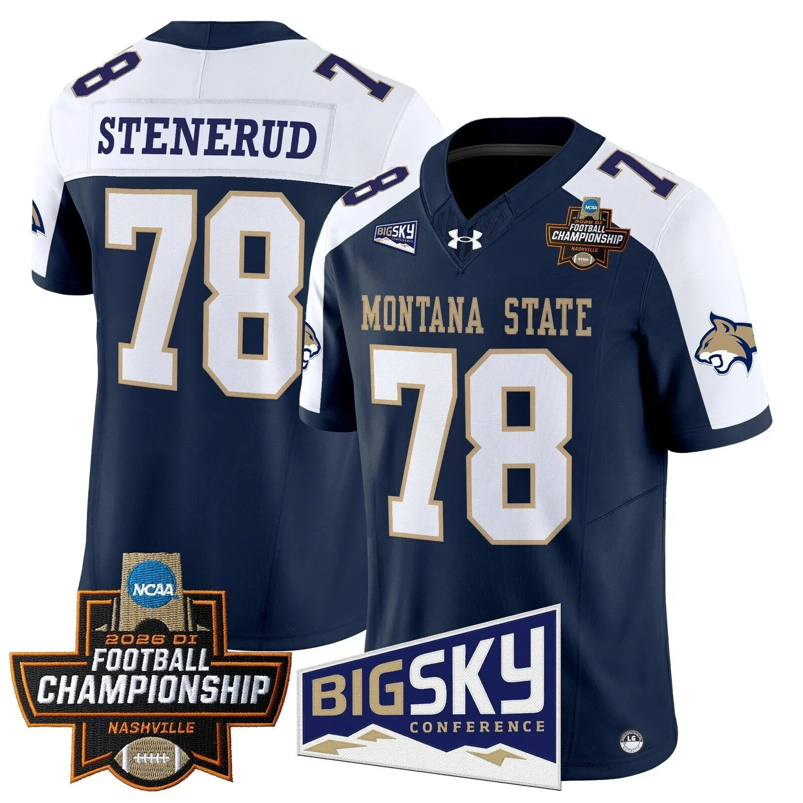 Montana State Bobcats 2026 Football Championship Vapor Limited Football Jersey 76 Montana State Bobcats 2026 Football Championship Vapor Limited Football Jersey