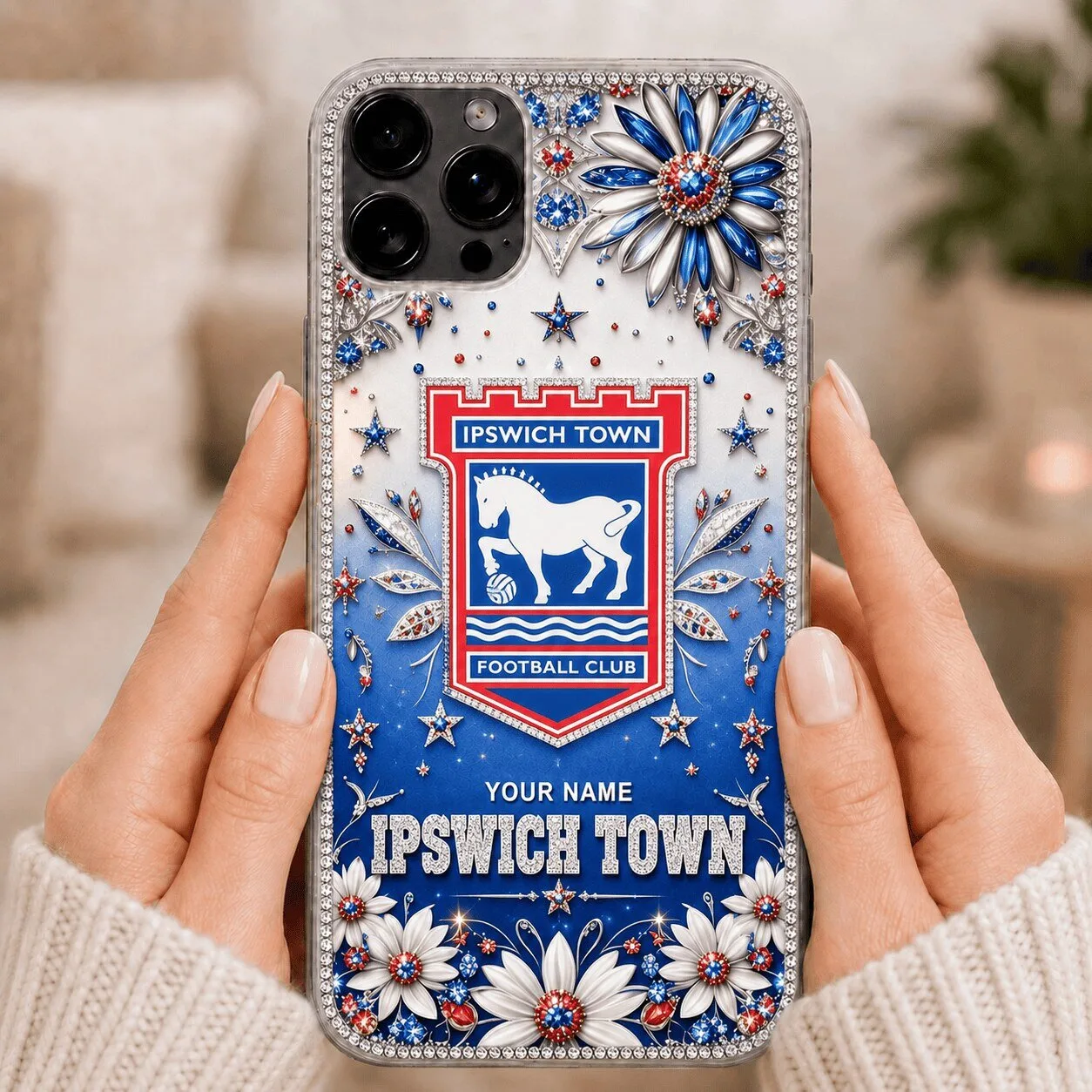 Ipswich Town Football Club Personalized Blue Red White Phone Case