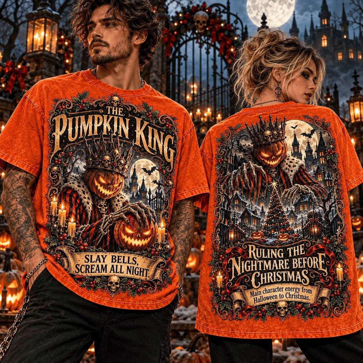 The Pumpkin King Nightmare Before Christmas Halloween Christmas Slay Bells T-Shirt