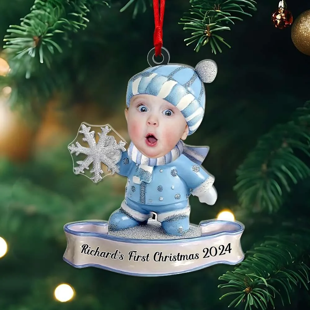 Babies First Christmas Ornament Personalized Richard's First Christmas 2024