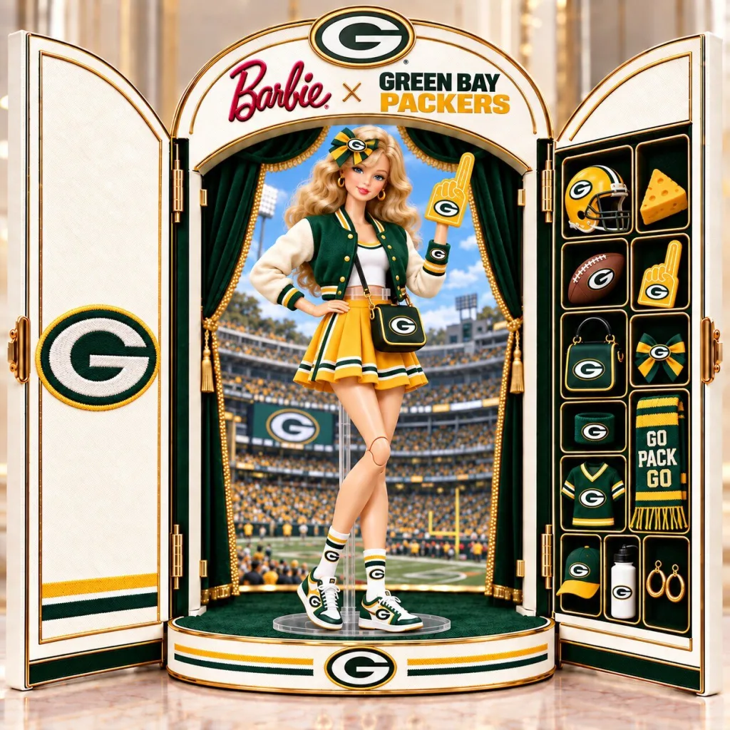 Barbie Green Bay Packers Commemorative Collectible Figure Barbie Green Bay Packers Commemorative Collectible Figure