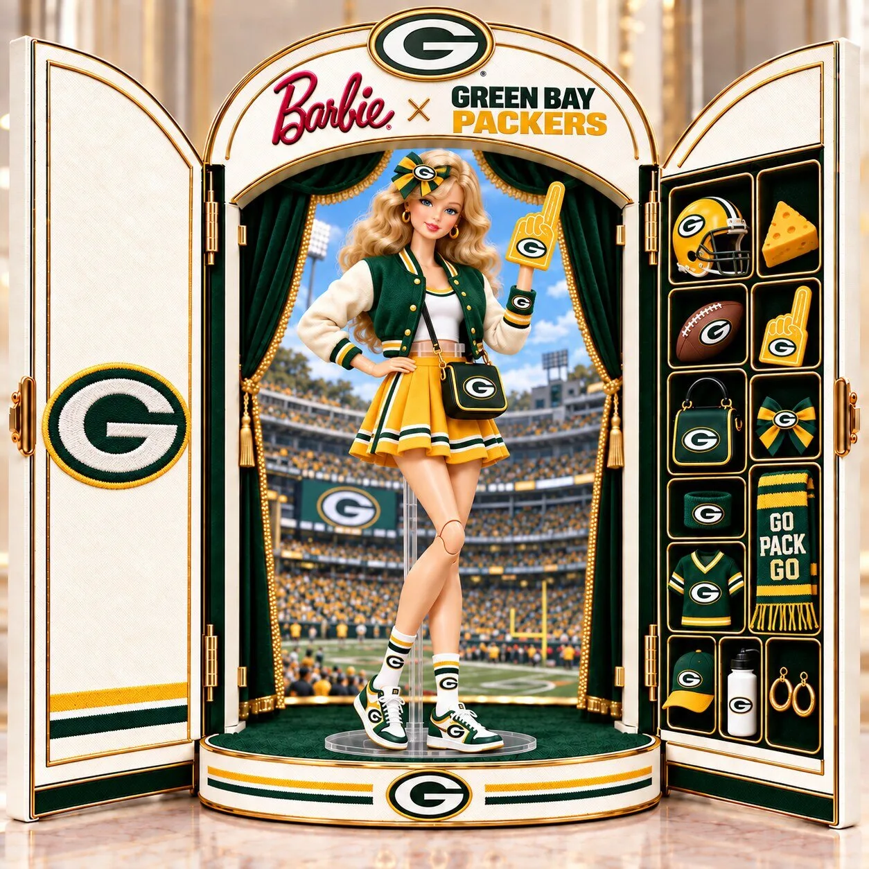 Barbie Green Bay Packers Commemorative Collectible Figure