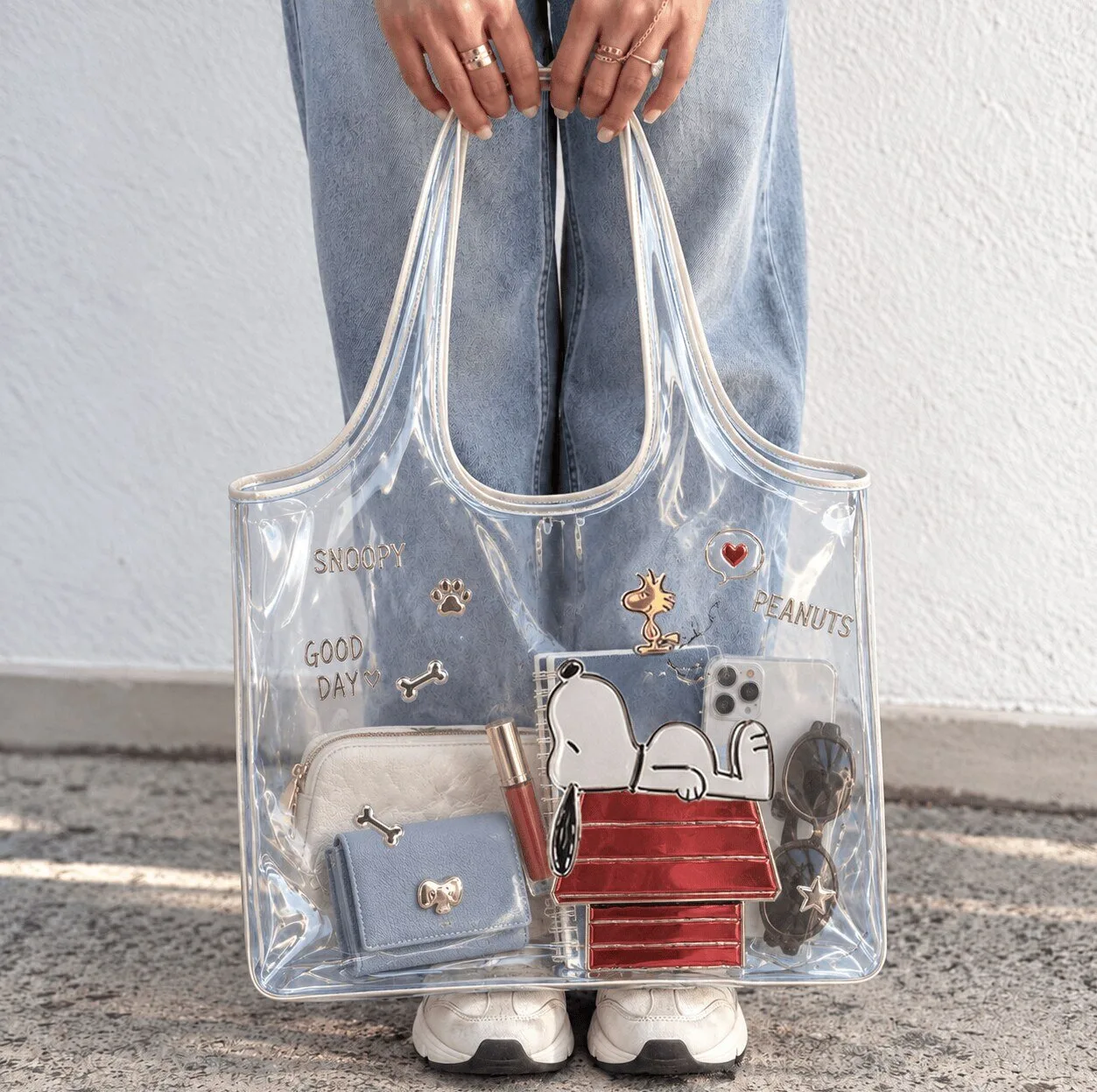 Snoopy Peanuts Transparent Tote Bag with Clear Design