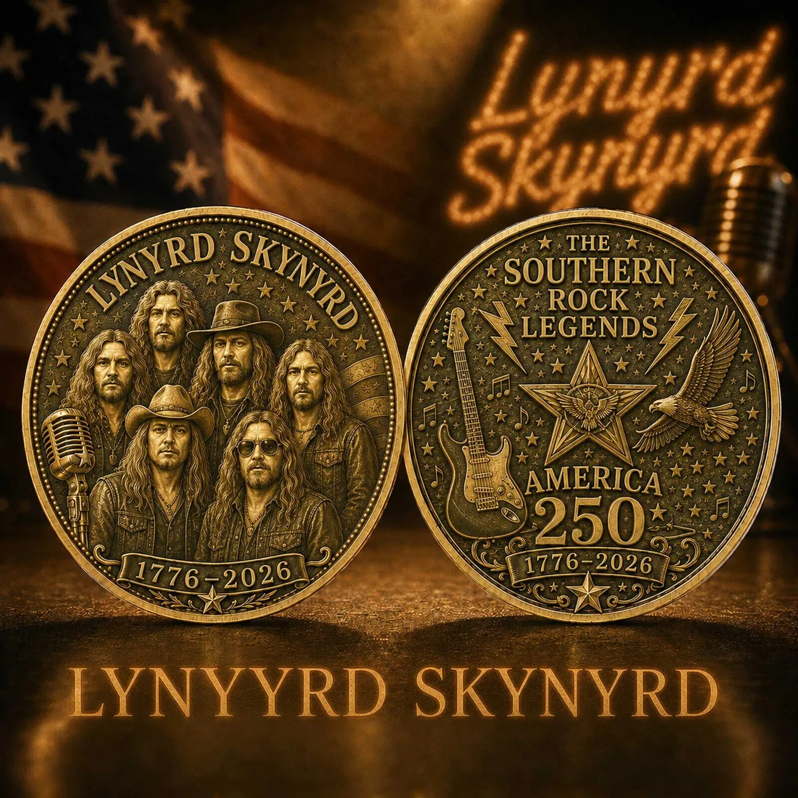 250th Anniversary Commemorative Coin for America's Southern Rock Legends Lynyrd Skynyrd