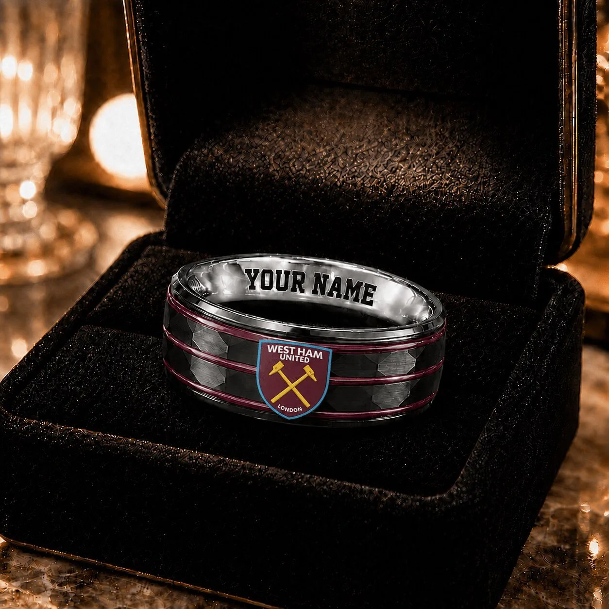 West Ham United Football Club Personalized Custom Engraved Ring
