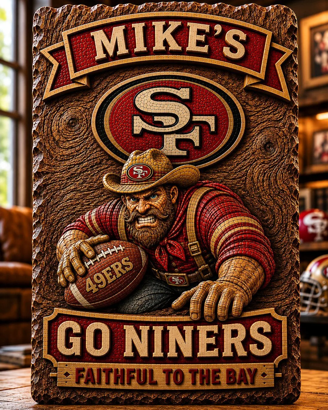San Francisco 49ers Mike's Go Niners Faithful to the Bay Wall Art