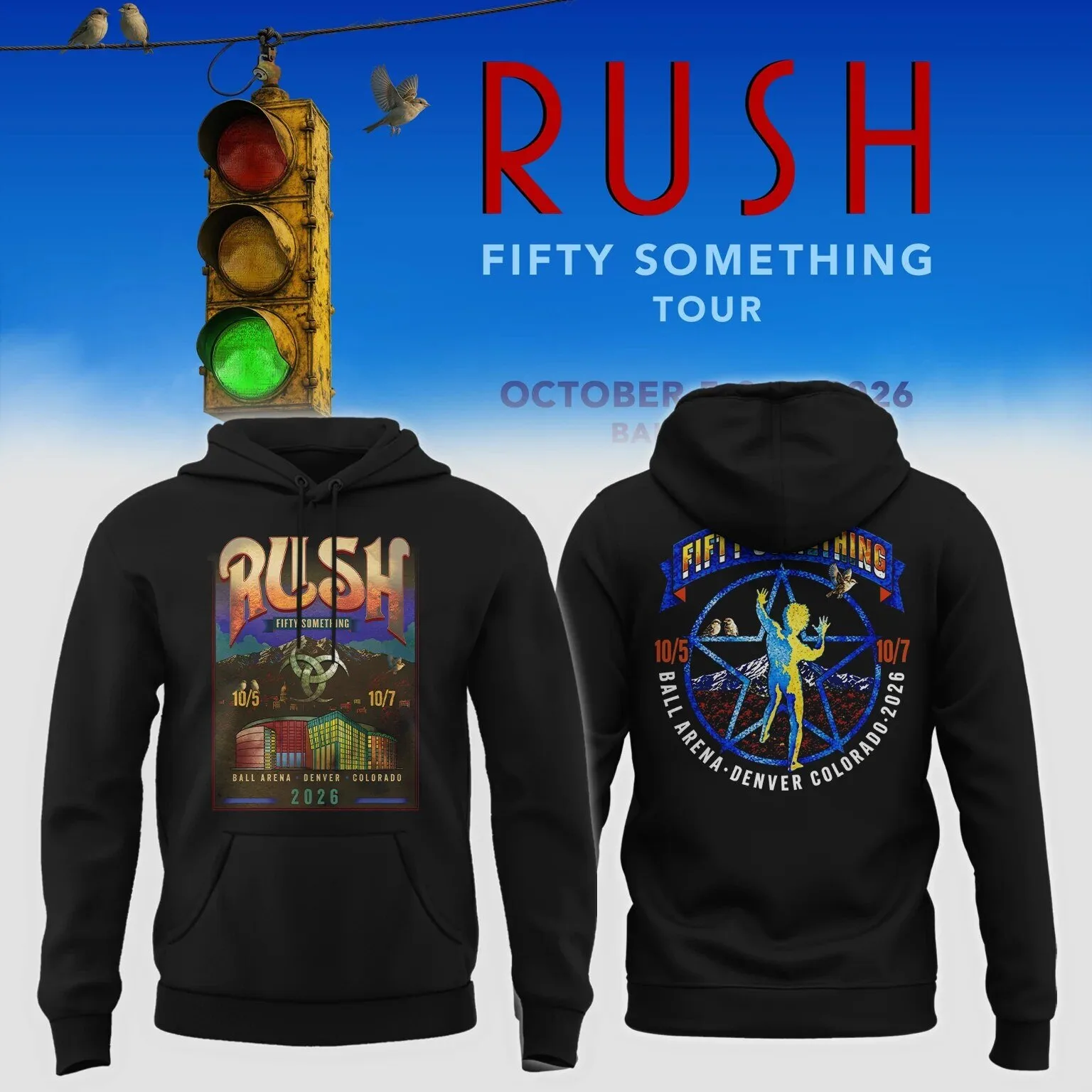 Rush Fifty Something Tour Denver Colorado 2026 Concert Hoodie 1 Rush Fifty Something Tour Denver Colorado 2026 Concert Hoodie